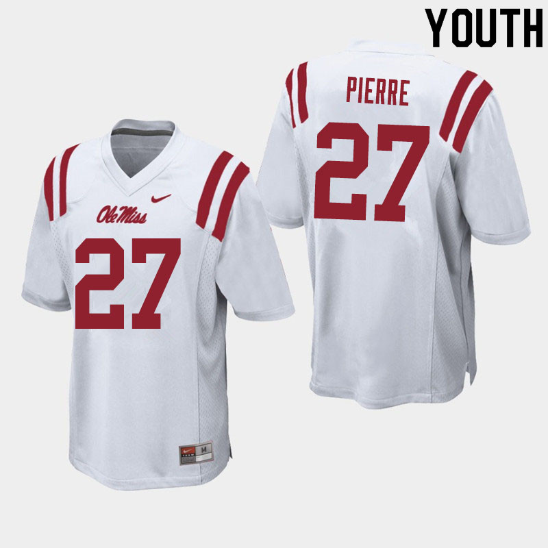 Brandon Pierre Ole Miss Rebels NCAA Youth White #27 Stitched Limited College Football Jersey ESO3158BY